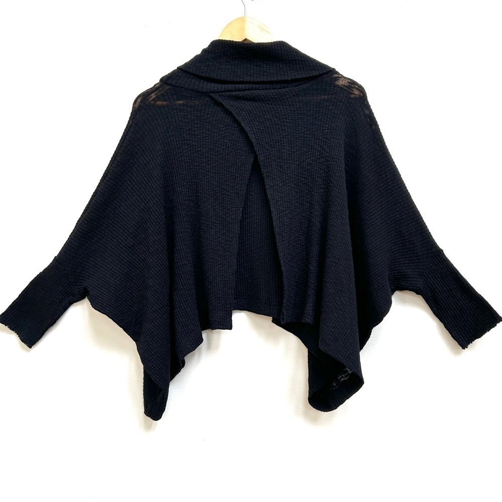 Free People Beach Traveler Cowl Neck Pullover Split Back Top in Black, Size XS - Picture 5 of 7